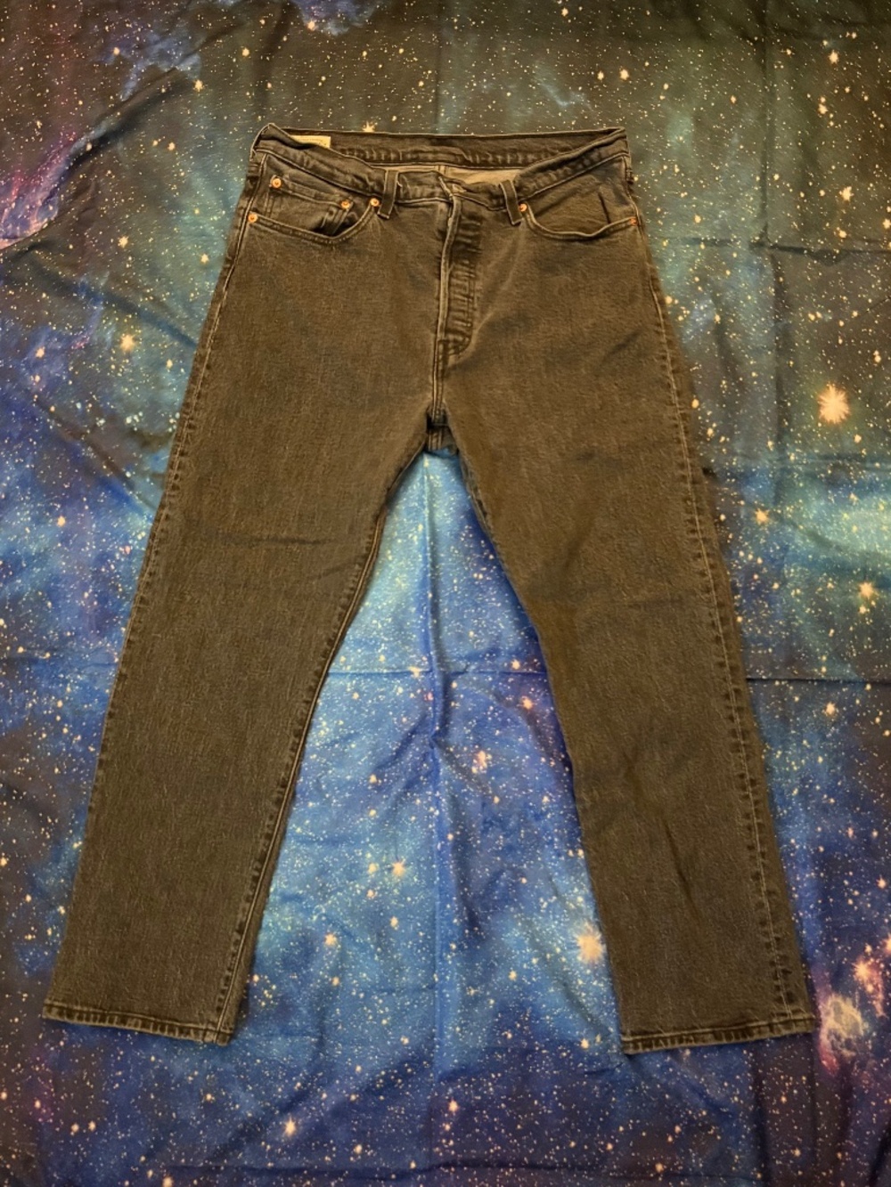 Levi's 501 Button Fly Black Wash Jeans size W31 L28